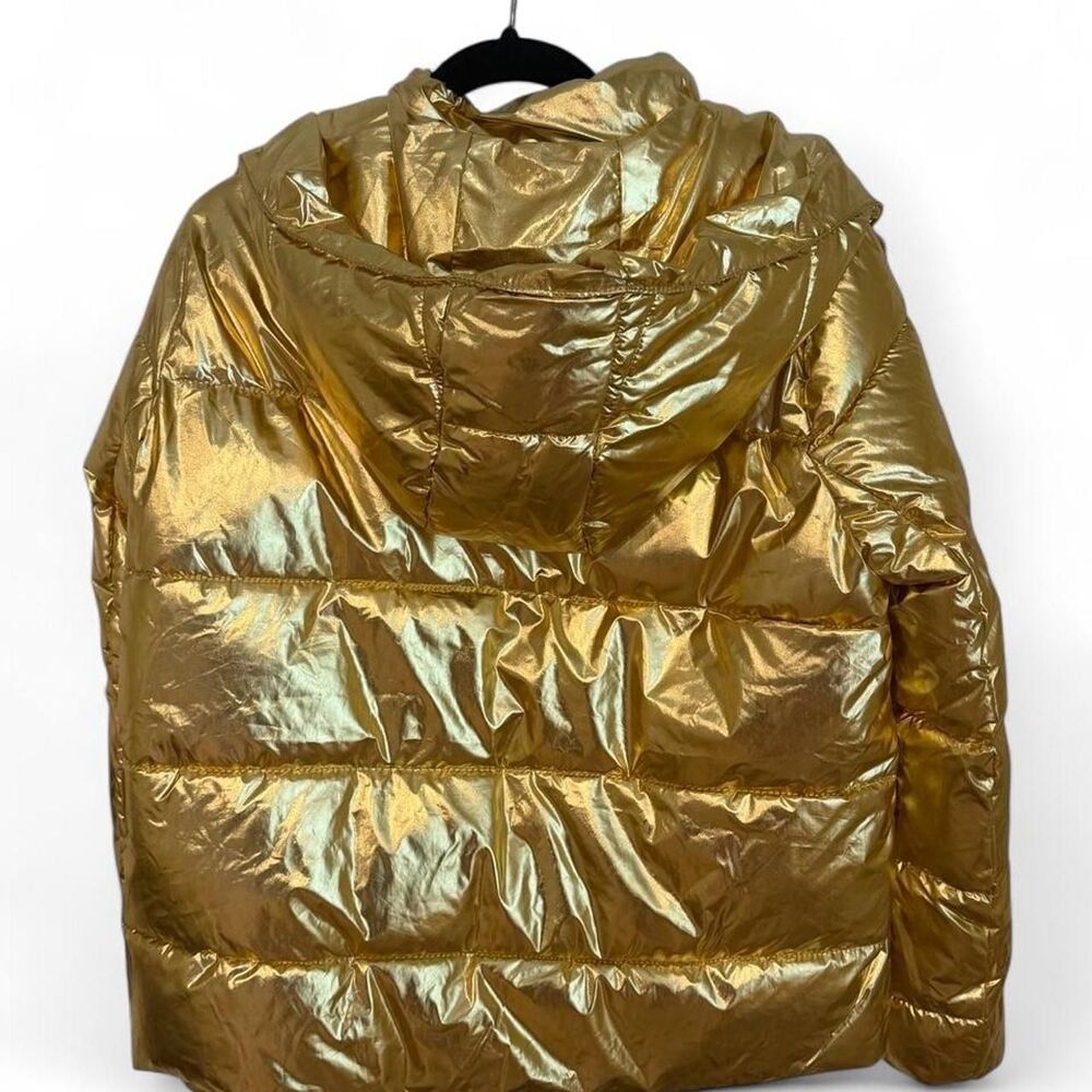 Women's Gold Metallic Puff Jacket Size M